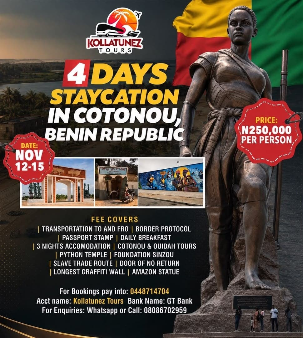 4 Days Staycation in Cotonou, Benin Republic